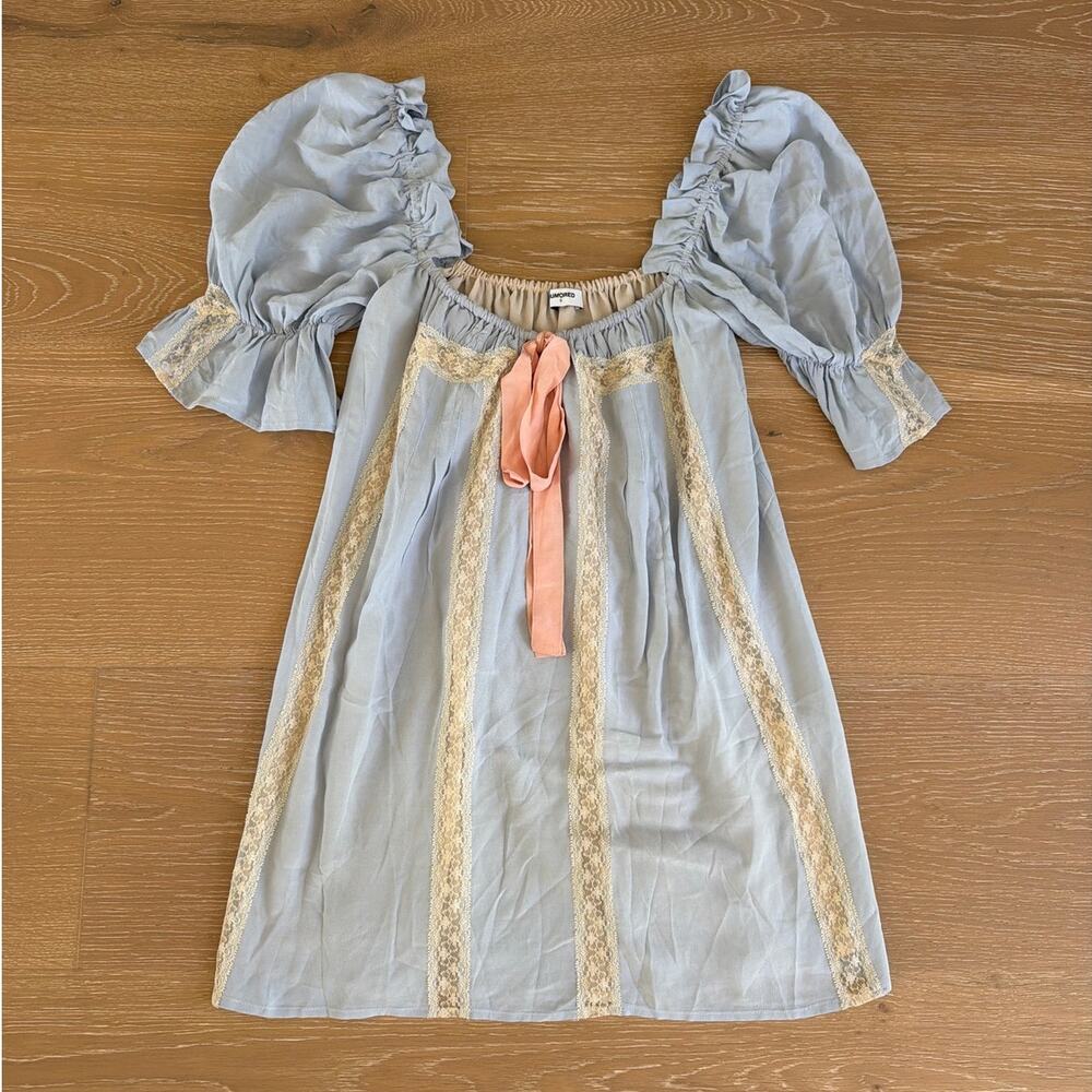 Rumored Mini Dress Heirloom Size S Pale Blue Peach